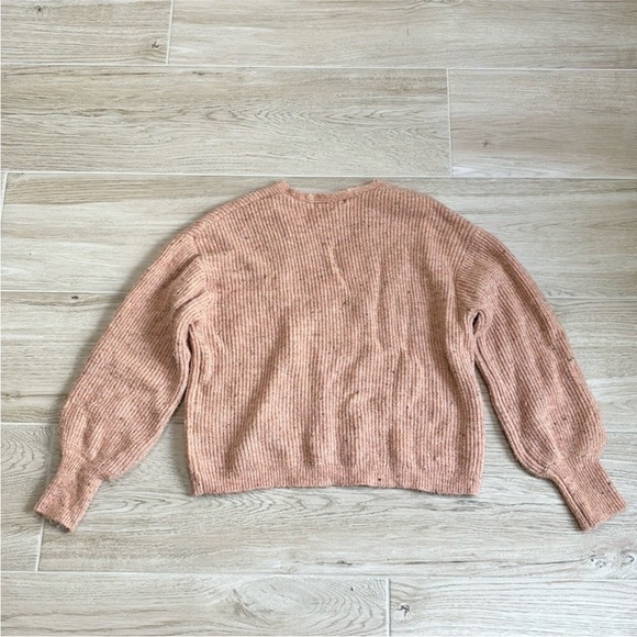 Sophie Rue Orange V Neck Ribbed Knit Sweater - Picture 4 of 4